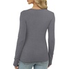 image:imageXIEERDUO Long Sleeve Thermal Shirt for Women Fleece Slim Fit Tops Crewneck Basic TShirts with Thumb Holes Fall Fashion 2026Gray