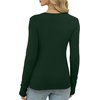 image:imageXIEERDUO Long Sleeve Thermal Shirt for Women Fleece Slim Fit Tops Crewneck Basic TShirts with Thumb Holes Fall Fashion 2026Green