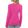 image:imageXIEERDUO Long Sleeve Thermal Shirt for Women Fleece Slim Fit Tops Crewneck Basic TShirts with Thumb Holes Fall Fashion 2026Hot Pink