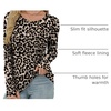 image:imageXIEERDUO Long Sleeve Thermal Shirt for Women Fleece Slim Fit Tops Crewneck Basic TShirts with Thumb Holes Fall Fashion 2026Leopard Print