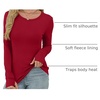 image:imageXIEERDUO Long Sleeve Thermal Shirt for Women Fleece Slim Fit Tops Crewneck Basic TShirts with Thumb Holes Fall Fashion 2026Red