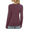 image:imageXIEERDUO Long Sleeve Thermal Shirt for Women Fleece Slim Fit Tops Crewneck Basic TShirts with Thumb Holes Fall Fashion 2026Stripebrown  Blue