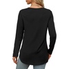 image:imageXIEERDUO Womens Long Sleeve Round Neck Shirts Side Split Basic Loose Tunic Tops Casual 2026Black