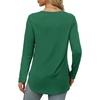 image:imageXIEERDUO Womens Long Sleeve Round Neck Shirts Side Split Basic Loose Tunic Tops Casual 2026Green