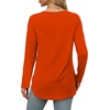 image:imageXIEERDUO Womens Long Sleeve Round Neck Shirts Side Split Basic Loose Tunic Tops Casual 2026Halloween Orange