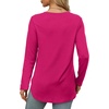 image:imageXIEERDUO Womens Long Sleeve Round Neck Shirts Side Split Basic Loose Tunic Tops Casual 2026Hot Pink