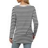 image:imageXIEERDUO Womens Long Sleeve Round Neck Shirts Side Split Basic Loose Tunic Tops Casual 2026Stripeblack White