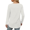 image:imageXIEERDUO Womens Long Sleeve Round Neck Shirts Side Split Basic Loose Tunic Tops Casual 2026White