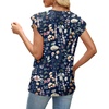 image:imageXIEERDUO Blouses for Women Dressy Casual Long Sleeve Shirts Fashion Clothing Puff Sleeve Tunic Tops with Smocked CuffsNavy Floral