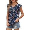 image:imageXIEERDUO Blouses for Women Dressy Casual Long Sleeve Shirts Fashion Clothing Puff Sleeve Tunic Tops with Smocked CuffsNavy Floral