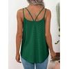 image:imageXIEERDUO Womens Tank Tops Spaghetti Strap Camisoles Eyelet Embroidery Scoop Neck TopsDark Green