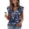 image:imageXIEERDUO Blouses for Women Dressy Casual Long Sleeve Shirts Fashion Clothing Puff Sleeve Tunic Tops with Smocked CuffsNavy Floral
