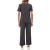image:imageXIEERDUO Womens 2 Piece Outfits Summer Lounge Sets Side Slit Loungewear  Short Sleeve Top Matching Wide Leg Capri PantsDark Grey