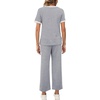 image:imageXIEERDUO Womens 2 Piece Outfits Summer Lounge Sets Side Slit Loungewear  Short Sleeve Top Matching Wide Leg Capri PantsUnique Grey
