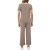 image:imageXIEERDUO Womens 2 Piece Outfits Summer Lounge Sets Side Slit Loungewear  Short Sleeve Top Matching Wide Leg Capri PantsUnique Khaki