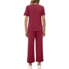 image:imageXIEERDUO Womens 2 Piece Outfits Summer Lounge Sets Side Slit Loungewear  Short Sleeve Top Matching Wide Leg Capri PantsRed