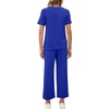 image:imageXIEERDUO Womens 2 Piece Outfits Summer Lounge Sets Side Slit Loungewear  Short Sleeve Top Matching Wide Leg Capri PantsRoyal Blue
