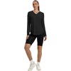 image:imageXIEERDUO Womens Workout Tops Long Sleeve Sun Protection Dry Fit Running Gym  V Neck Uv Sun Protection Fitness clothing Moisture wicking Dry Fit Gym shirts Yoga clothes UPF 50 Pilates outfits02 Black
