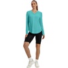 image:imageXIEERDUO Womens Workout Tops Long Sleeve Sun Protection Dry Fit Running Gym  V Neck Uv Sun Protection Fitness clothing Moisture wicking Dry Fit Gym shirts Yoga clothes UPF 50 Pilates outfits05 Aqua