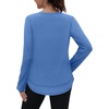 image:imageXIEERDUO Womens Workout Tops Long Sleeve Sun Protection Dry Fit Running Gym  V Neck Uv Sun Protection Fitness clothing Moisture wicking Dry Fit Gym shirts Yoga clothes UPF 50 Pilates outfits06 Blue