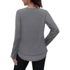 image:imageXIEERDUO Womens Workout Tops Long Sleeve Sun Protection Dry Fit Running Gym  V Neck Uv Sun Protection Fitness clothing Moisture wicking Dry Fit Gym shirts Yoga clothes UPF 50 Pilates outfits01 Grey