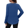 image:imageXIEERDUO Womens Workout Tops Long Sleeve Sun Protection Dry Fit Running Gym  V Neck Uv Sun Protection Fitness clothing Moisture wicking Dry Fit Gym shirts Yoga clothes UPF 50 Pilates outfits04 Dark Blue