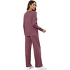 image:imageXIEERDUO Womens 2 Piece Outfits Fall Lounge Sets Cozy Side Slit Loungewear  Long Sleeve Side Slit Top Matching Wide Leg Pants Loose Track Suits Winter Fashion Clothing Travel Airport Vacation WearCoral