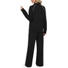image:imageXIEERDUO Womens 2 Piece Outfits Full Zip Up Lounge Set Fashion SweatsuitsBlack White