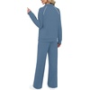 image:imageXIEERDUO Womens 2 Piece Outfits Full Zip Up Lounge Set Fashion SweatsuitsBlue White