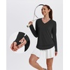 image:imageXIEERDUO Womens Workout Tops Long Sleeve Sun Protection Dry Fit Running Gym02 Black
