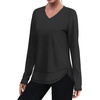 image:imageXIEERDUO Womens Workout Tops Long Sleeve Sun Protection Dry Fit Running Gym02 Black