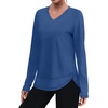 image:imageXIEERDUO Womens Workout Tops Long Sleeve Sun Protection Dry Fit Running Gym04 Dark Blue