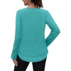 image:imageXIEERDUO Womens Workout Tops Long Sleeve Sun Protection Dry Fit Running Gym05 Aqua