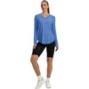 image:imageXIEERDUO Womens Workout Tops Long Sleeve Sun Protection Dry Fit Running Gym06 Blue