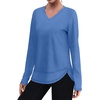 image:imageXIEERDUO Womens Workout Tops Long Sleeve Sun Protection Dry Fit Running Gym06 Blue