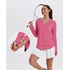 image:imageXIEERDUO Womens Workout Tops Long Sleeve Sun Protection Dry Fit Running Gym07 Watermelon Pink