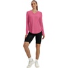 image:imageXIEERDUO Womens Workout Tops Long Sleeve Sun Protection Dry Fit Running Gym07 Watermelon Pink