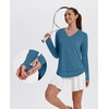 image:imageXIEERDUO Womens Workout Tops Long Sleeve Sun Protection Dry Fit Running Gym08 Green Blue