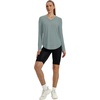 image:imageXIEERDUO Womens Workout Tops Long Sleeve Sun Protection Dry Fit Running Gym10 Grey Green