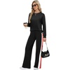 image:imageXIEERDUO 2 Piece Sets for Women Fall Outfits Fashion Clothing Lounge SetsAblack
