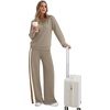 image:imageXIEERDUO 2 Piece Sets for Women Fall Outfits Fashion Clothing Lounge SetsCoffee