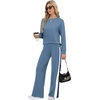 image:imageXIEERDUO 2 Piece Sets for Women Fall Outfits Fashion Clothing Lounge SetsDblue