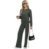 image:imageXIEERDUO 2 Piece Sets for Women Fall Outfits Fashion Clothing Lounge SetsEdark Green