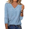 image:imageXIEERDUO 34 Length Sleeve Womens Tops V Neck T Shirts Summer Clothes Basic Blouses Dressy Casual 2026 Spring OutfitsPatternedstripes Blue