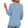 image:imageXIEERDUO 34 Length Sleeve Womens Tops V Neck T Shirts Summer Clothes Basic Blouses Dressy Casual 2026 Spring OutfitsPatternedstripes Blue