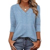 image:imageXIEERDUO 34 Length Sleeve Womens Tops V Neck T Shirts Summer Clothes Basic Blouses Dressy Casual 2026 Spring OutfitsPatternedstripes Blue