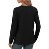 image:imageXIEERDUO Long Sleeve Shirts for Women V Neck Fall Tops Basic Tunic Tops Loose Fit Dressy 2026Black