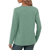 image:imageXIEERDUO Long Sleeve Shirts for Women V Neck Fall Tops Basic Tunic Tops Loose Fit Dressy 2026Blue Green