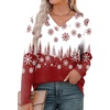image:imageXIEERDUO Long Sleeve Shirts for Women V Neck Fall Tops Basic Tunic Tops Loose Fit Dressy 2026Christmas Print