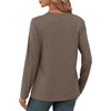 image:imageXIEERDUO Long Sleeve Shirts for Women V Neck Fall Tops Basic Tunic Tops Loose Fit Dressy 2026Coffee